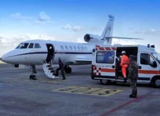 Falcon 50 in volo da Cagliari a Firenze con una paziente in pericolo di vita Falcon
