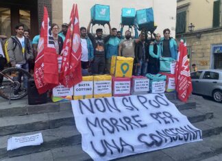 Si fermano i rider fiorentini in memoria di Sebastian