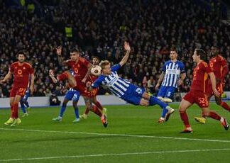 Brighton-Roma 1-0, giallorossi avanti: De Rossi ai quarti di Europa League