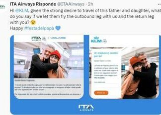 Festa del papà, Ita-Klm usano le stesse foto: l’Italia ci scherza ma l’Olanda no