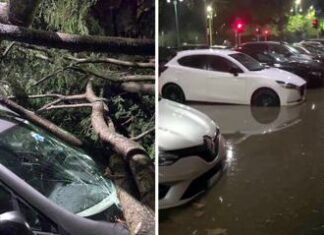Maltempo si abbatte sulla Lombardia: bomba d’acqua, tromba d’aria e voragine