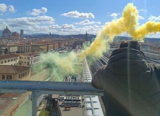 Operai ex Gkn su traliccio: “Pagate gli stipendi” Operai ex Gkn su traliccio: "Pagate gli stipendi"