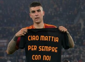 Roma-Milan, gol di Mancini: la dedica per Mattia Giani