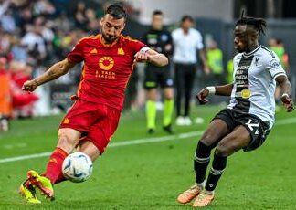 Udinese-Roma 1-2, gol di Cristante al fotofinish decide il recupero