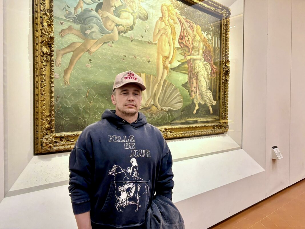 L'attore di Hollywood James Franco ospite vip alla Galleria degli Uffizi