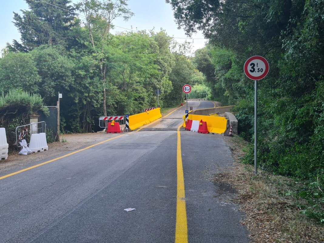 Ripristinato il tratto ceduto sulla via Traversa Livornese