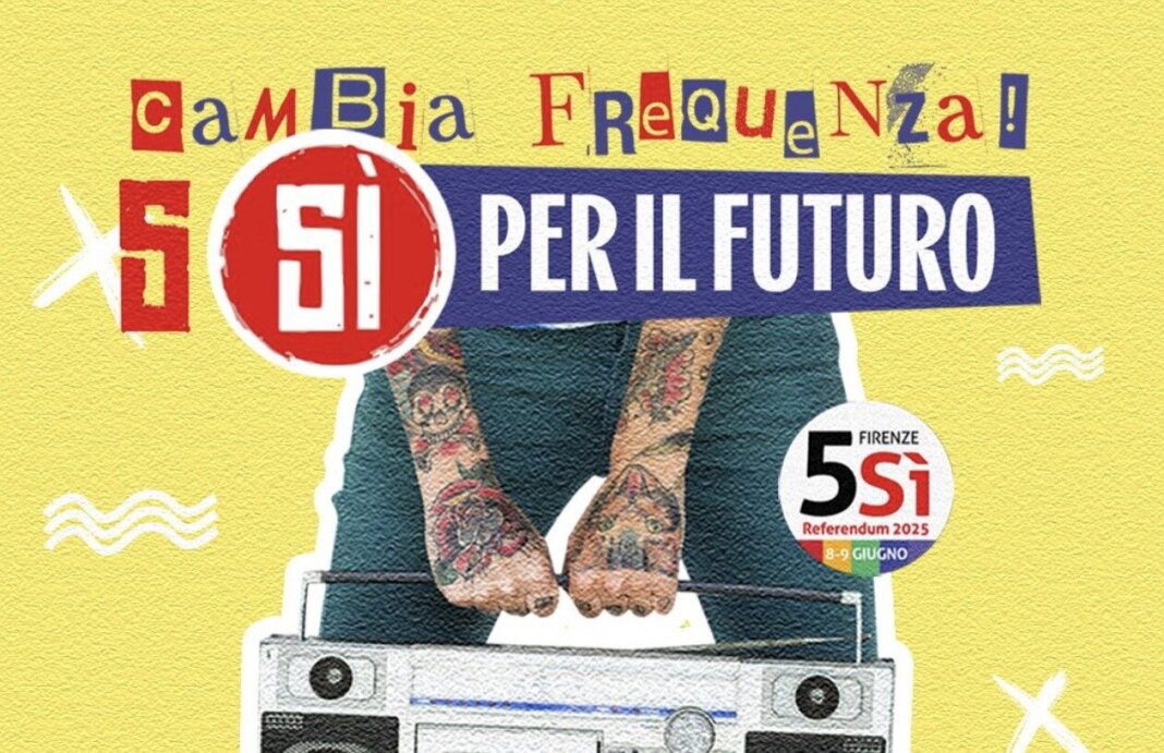 In piazza del Carmine a Firenze il concerto di Cgil per i 5 sì al referendum