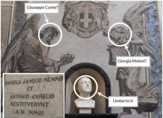 Angelo con volto Meloni, la ‘pista’ Umberto II e i gioielli della corona