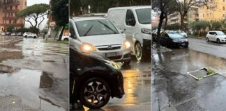 Nubifragio su Roma, strade allagate e traffico in tilt