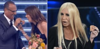 Sanremo 2026, Conti restituisce (dopo 10 anni) l’orecchio finto a Virginia Raffaele