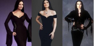 Sanremo, Laura Pausini ‘dark edition’: scende le scale e il web vede Morticia Addams