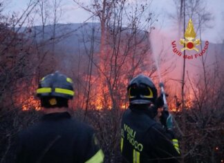 Incendio di bosco a Vicchio: vigili del fuoco impegnati tutta la notte