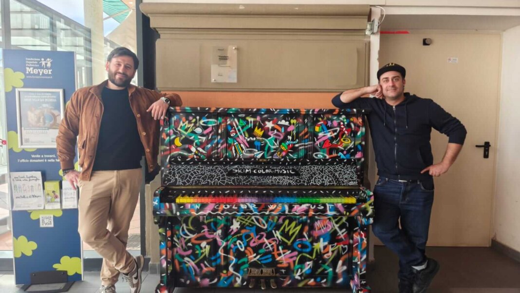 il piano con l'artista Skim e il curatore Teschioni Gallo