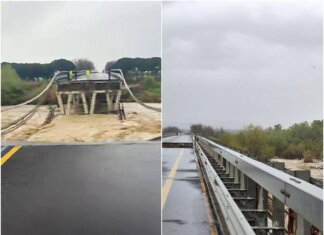 Maltempo, crolla ponte sul fiume Trigno: traffico interrotto sull’Adriatica tra Abruzzo e Molise