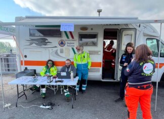 Esercitazione di protezione civile alle Chiuse dello Scolmatore dell’Arno a Pontedera