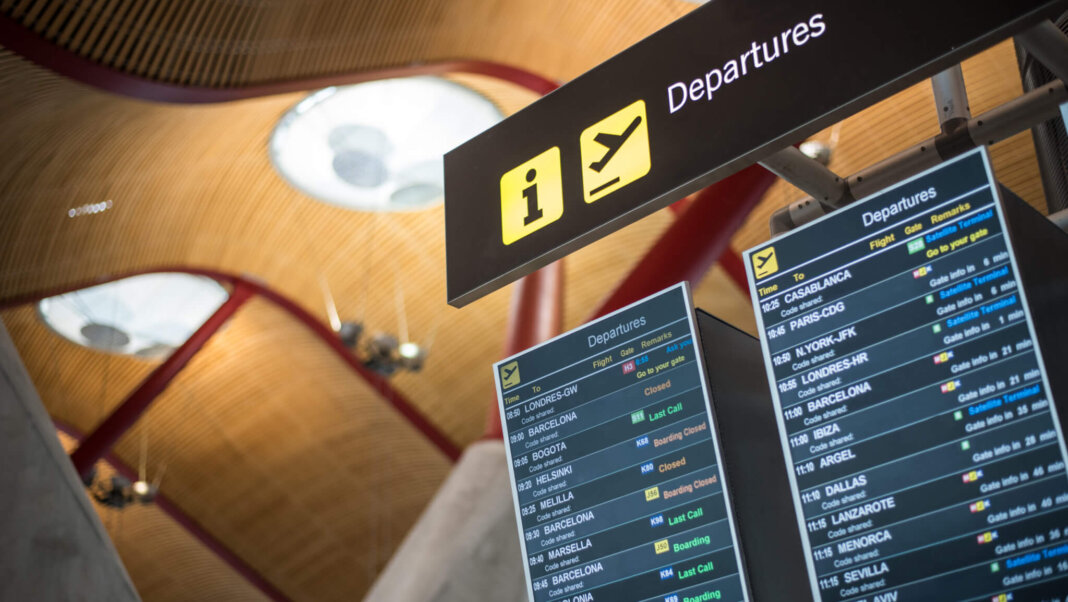 Airport timetable display