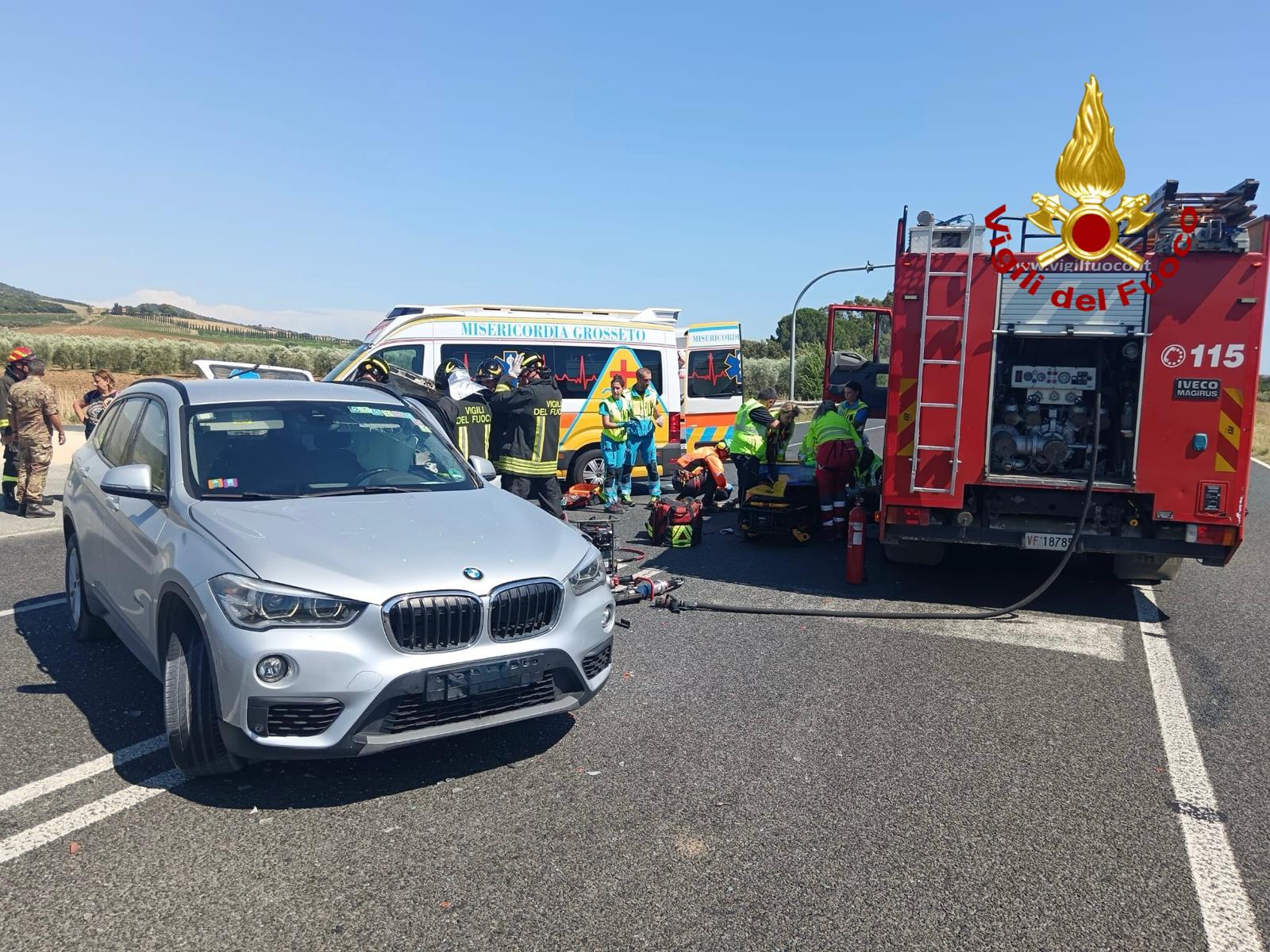 tre feriti nello scontro fra auto sull8217aurelia a grosseto da Corrieretoscano.it tre feriti nello scontro fra auto sull8217aurelia a grosseto