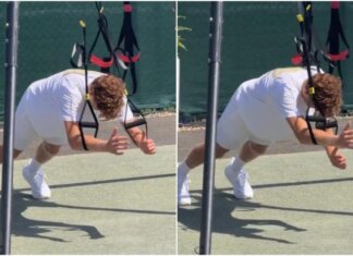 Sinner si allena, ‘strano’ esercizio a Wimbledon