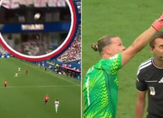 Norvegia-Inghilterra, svista choc su gol Bellingham: pallone colpisce cavo telecamera