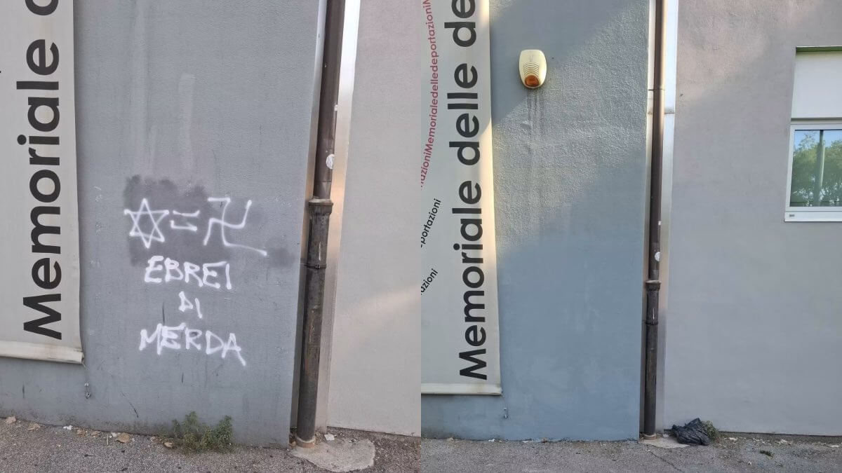 scritte vandaliche e antisemite sulle pareti del memoriale delle deportazioni di firenze da Corrieretoscano.it scritte vandaliche e antisemite sulle pareti del memoriale delle deportazioni di firenze