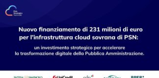 Polo strategico nazionale: 231 mln di euro da Intesa, Unicredit, Cdp, Bper e Banco Bpm