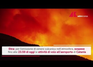 Etna, ancora emissione di cenere vulcanica: sospesi voli all’aeroporto di Catania
