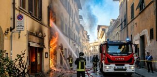 Fumo tra turisti e passanti, incendio in un ristorante a Firenze Incendio a Firenze