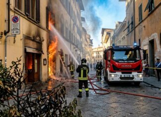 Fumo tra turisti e passanti, incendio in un ristorante a Firenze Incendio a Firenze
